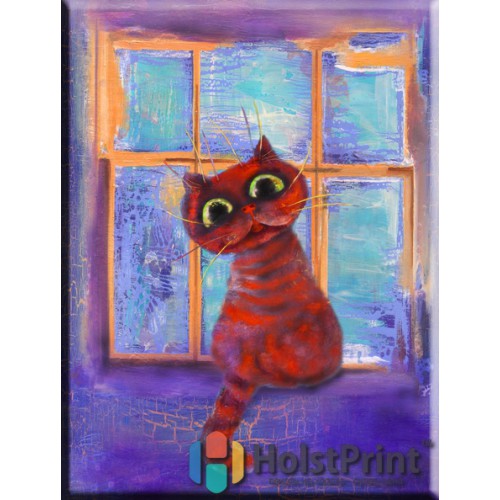 Картины в десткую, "Кот на окне", , 168.00 грн., DEE777010, , Детские картины