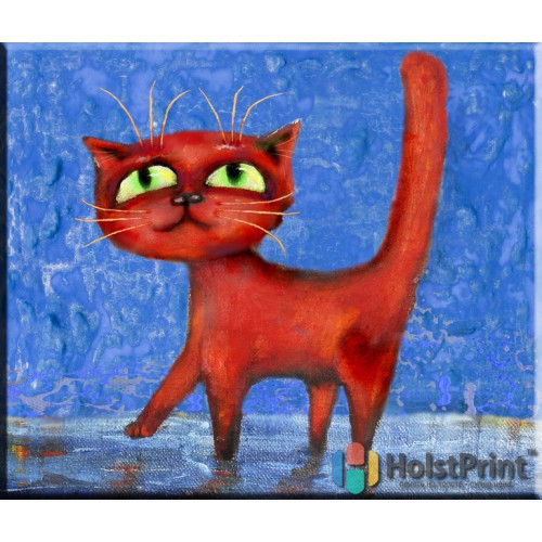 Красная кошка, , 210.00 грн., DEE777116, , Детские картины