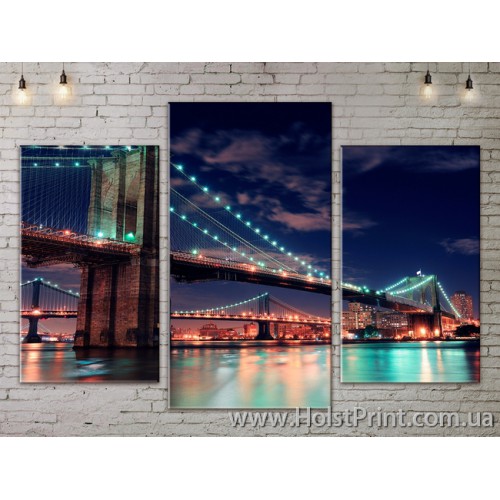 Модульные картины, Бруклинский мост, ART. SITY778011, , 687.00 грн., SITY778011, , Города (Панорамы)