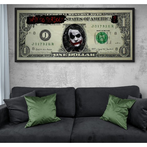 Картина на холсте Джокер на долларе