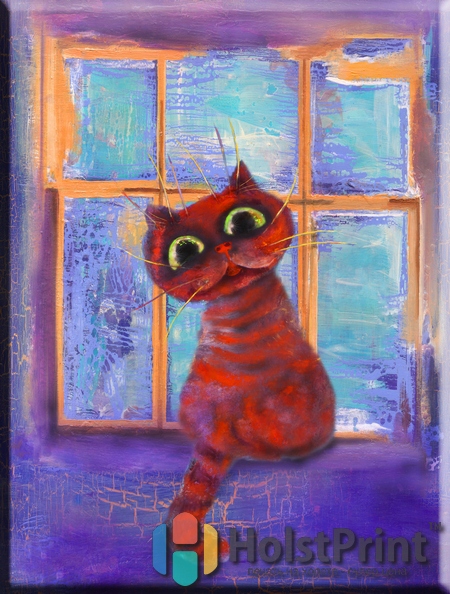 Картины в десткую, "Кот на окне"