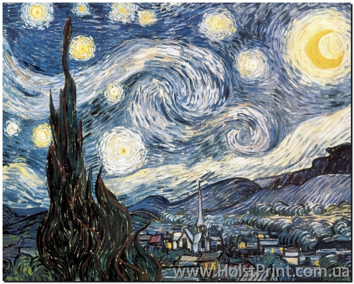 Ван Гог, звездная ночь, репродукции картины, ART: KLA888018